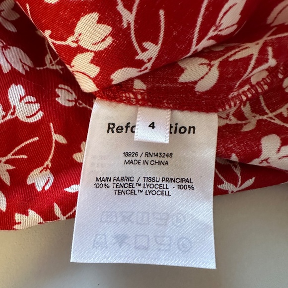 Reformation Felix Red Floral-Print Mini Dress | Size 4 - Picture 15 of 15